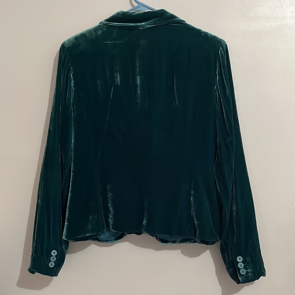 INC International Concepts Teal Velvet Blazer - Picture 4 of 7